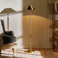 Brass Floor Lamp with Brass Shade 157cm | Annie Mo's