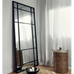 Black Iron Floor Standing Mirror 204cm High