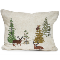 Reindeer Forest Festive Cushion