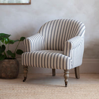 Blue Stripe Upholstered Occasional Chair | Annie Mo's