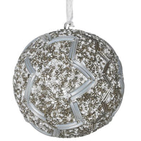 Silver Zig Zag Bead Bauble 9cm | Annie Mo's