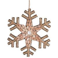 Natural Wooden Bead and Shell Snowflake 15cm | Annie Mo's