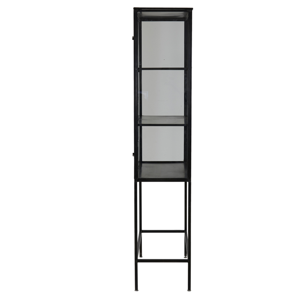 Antiqued Black metal and Glass Display Cabinet 200cm | Annie Mo's