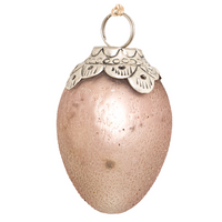 Coral Small Oval Crested Bauble 8cm