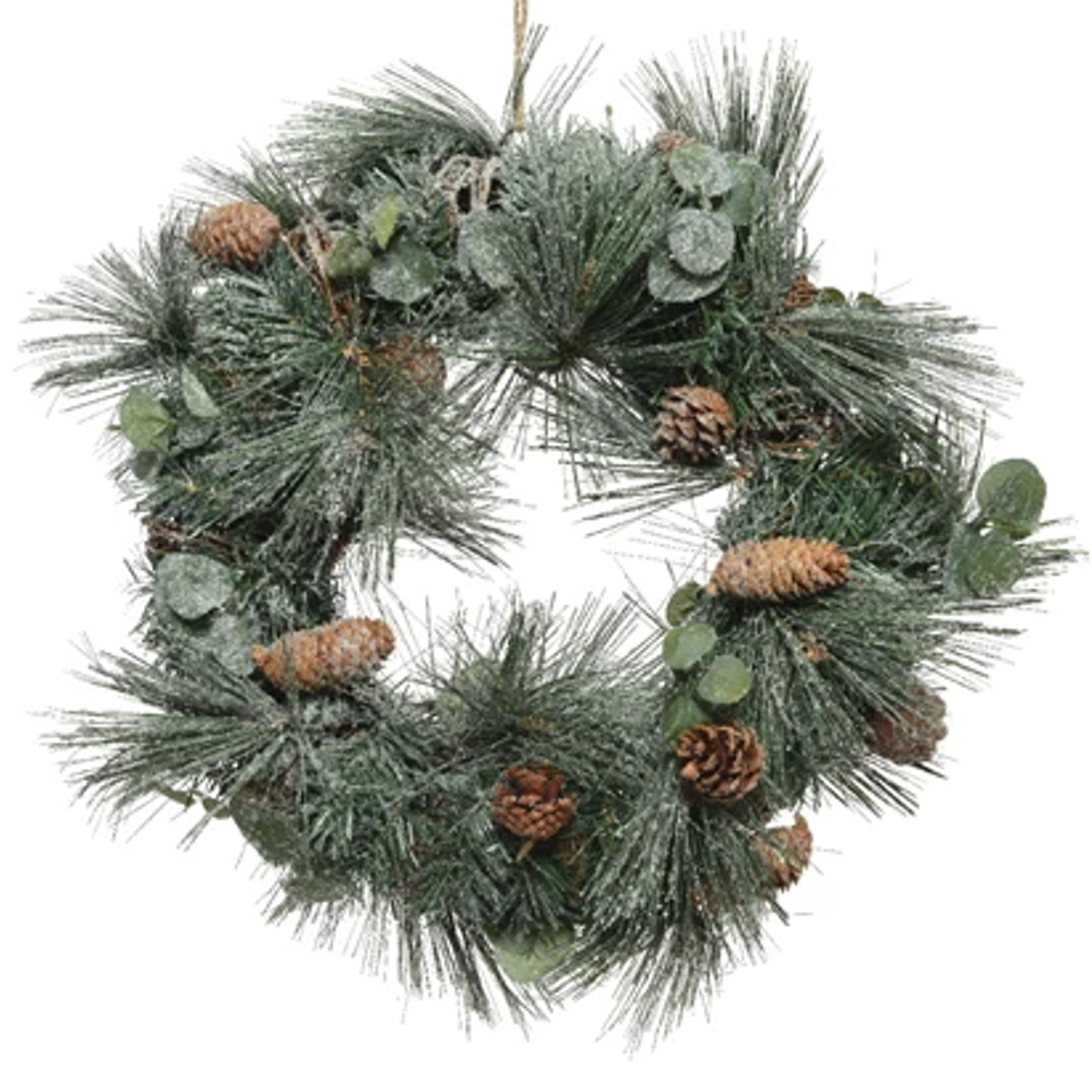 Frosted Pinecone Wreath 50cm | Annie Mo's