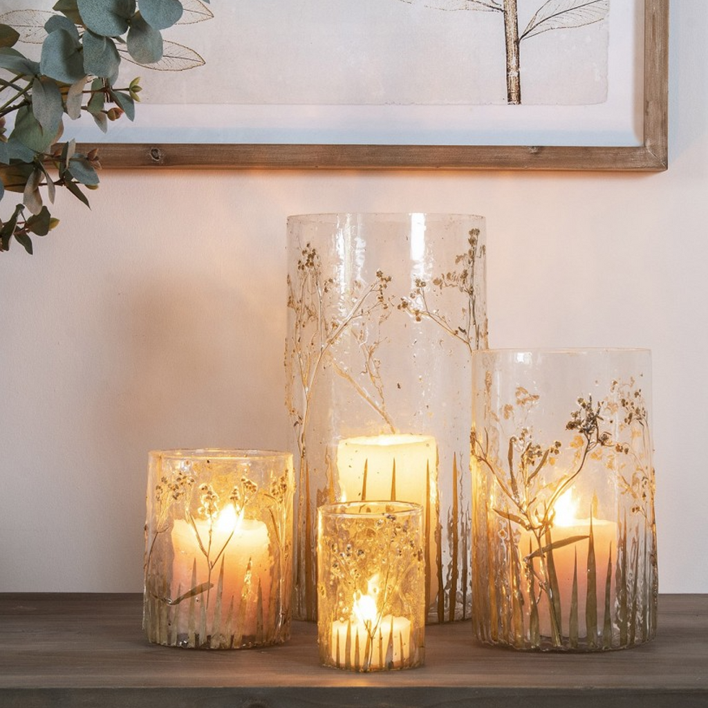 Glass Votive Holders with Dried Flowers | Annie Mo's