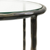 Hand Forged Side Table Dark Bronze Finish with  Glass Top 45cm