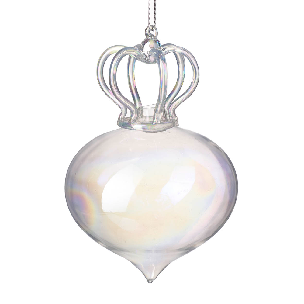 Lustre Crowned Glass Bauble Ø10x16 cm | Annie Mo's