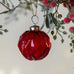 Diamond Cut Bauble Red 6.5cm