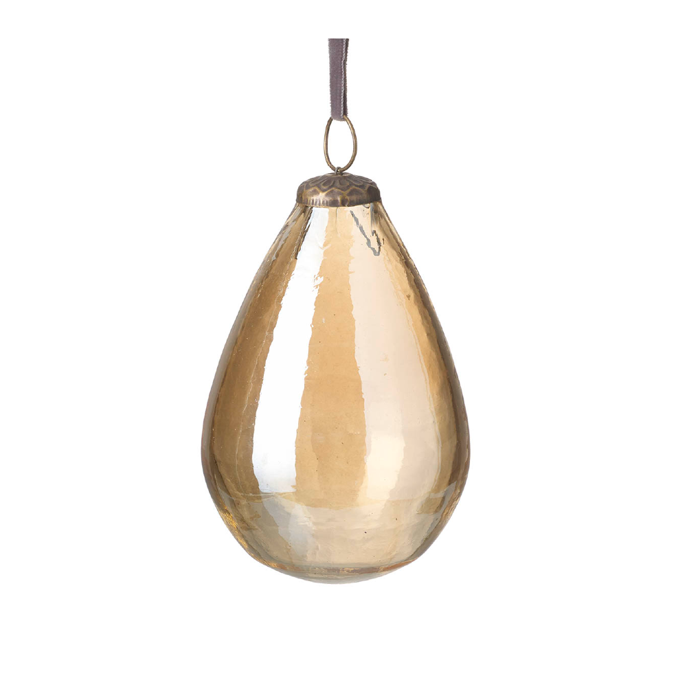 Hanging BULB Amber Glass Lustre Ø10x10cm | Annie Mo's