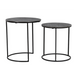 RENGO Textured Black Nickel Nest of Two Tables 52cm