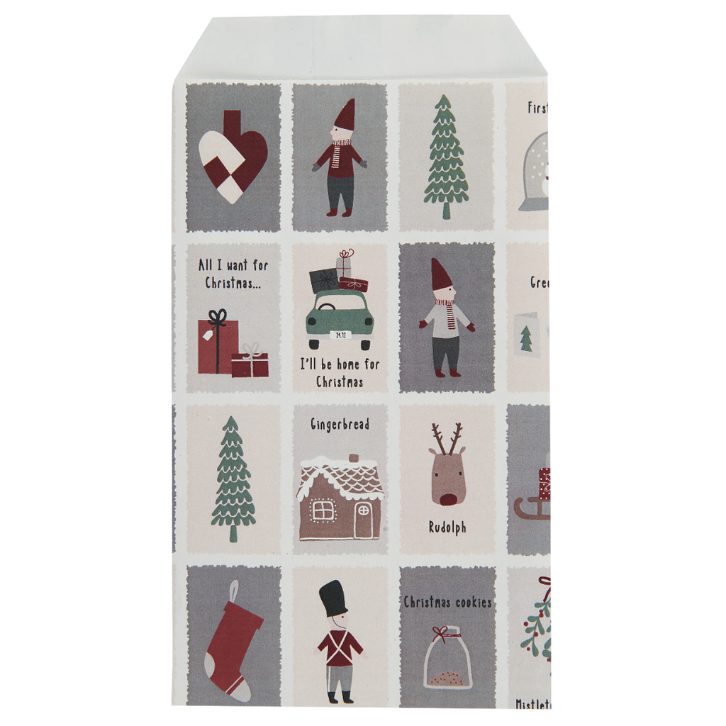 Set of 10 Nostalgic Christmas Paper Bags 12x19cm | Annie Mo's