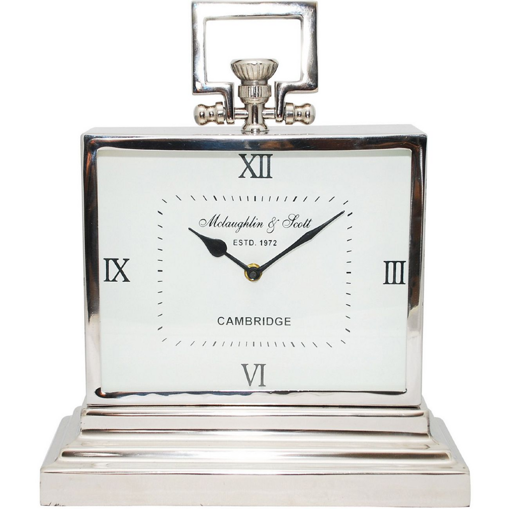 Small Aluminium Rectangular Clock With Roman Numerals | Annie Mo's