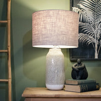 Stripe Effect Lamp with Linen Shade 62cm | Annie Mo's