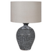 Textured Grey Lamp with Linen Shade 65cm | Annie Mo's