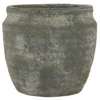 Clay Athens Grooved Pot - Green Washed 15cm | Annie Mo's