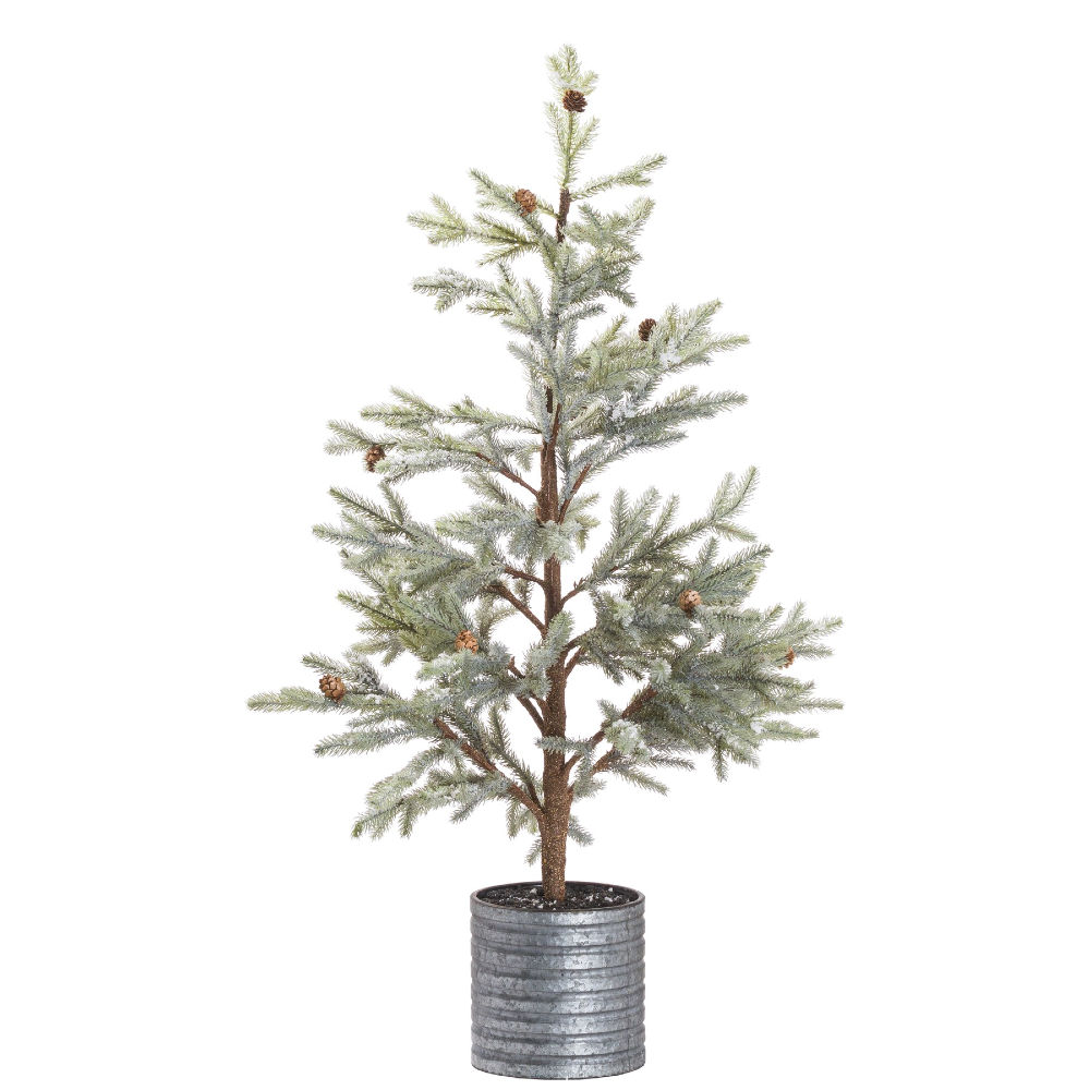 Snowy Christmas Tree in Metal Pot 120cm | Annie Mo's