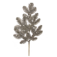 Pine Glitter Branch Silver Iced 50cm | Annie Mo's