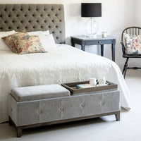 Grey Ottoman with Tray Top | Annie Mo's