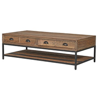 Wood and Metal Two Drawer Coffee Table | Annie Mo's
