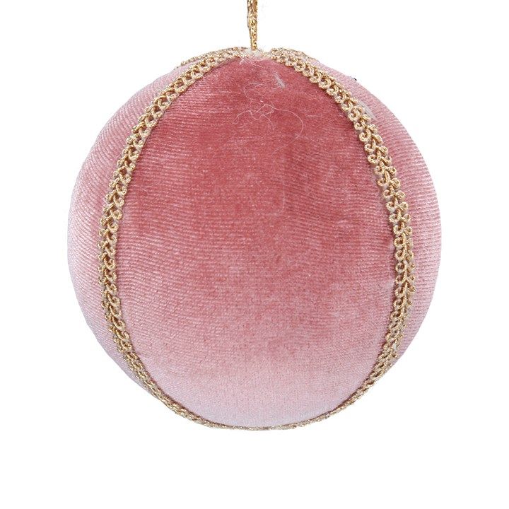 Pink Velvet Glitter Braid Bauble 8cm | Annie Mo's